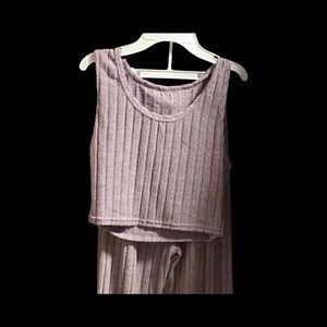 Ribbed Sleeveless Crop Top - Dusty Lavender New Without Tags